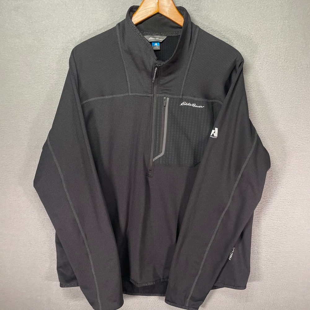 Eddie Bauer First Ascent 1/4 Zip Pullover Black XL‎ Stretch Active